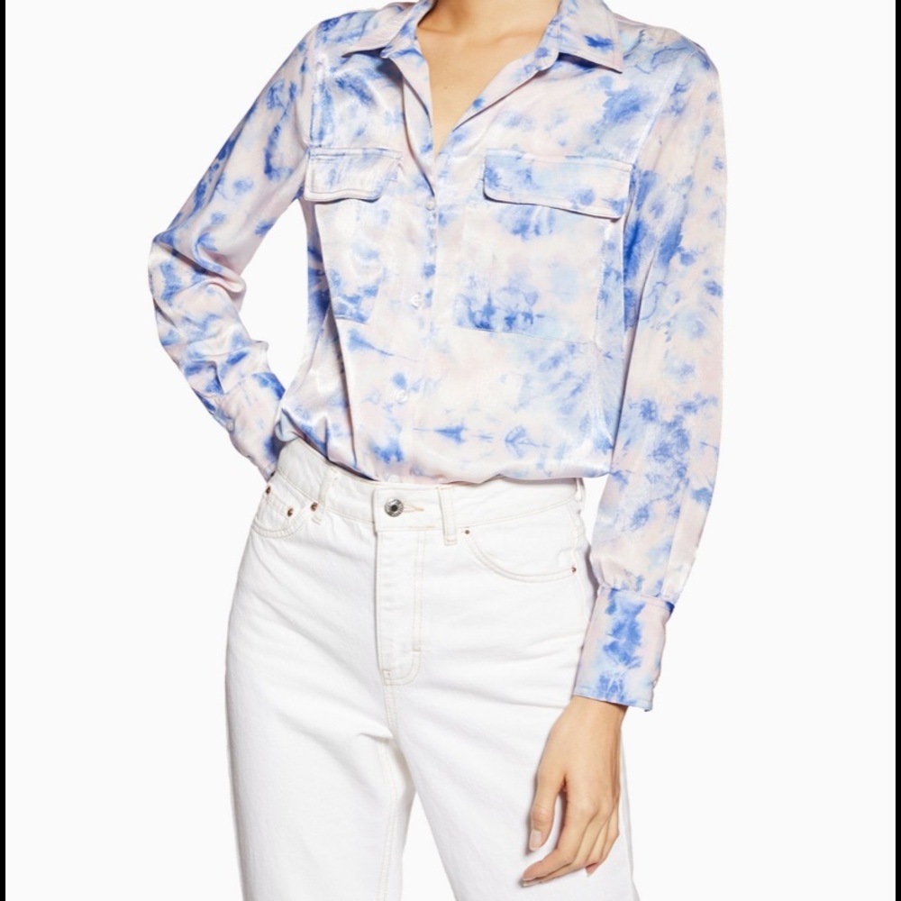 Topshop tie dye printed blouse